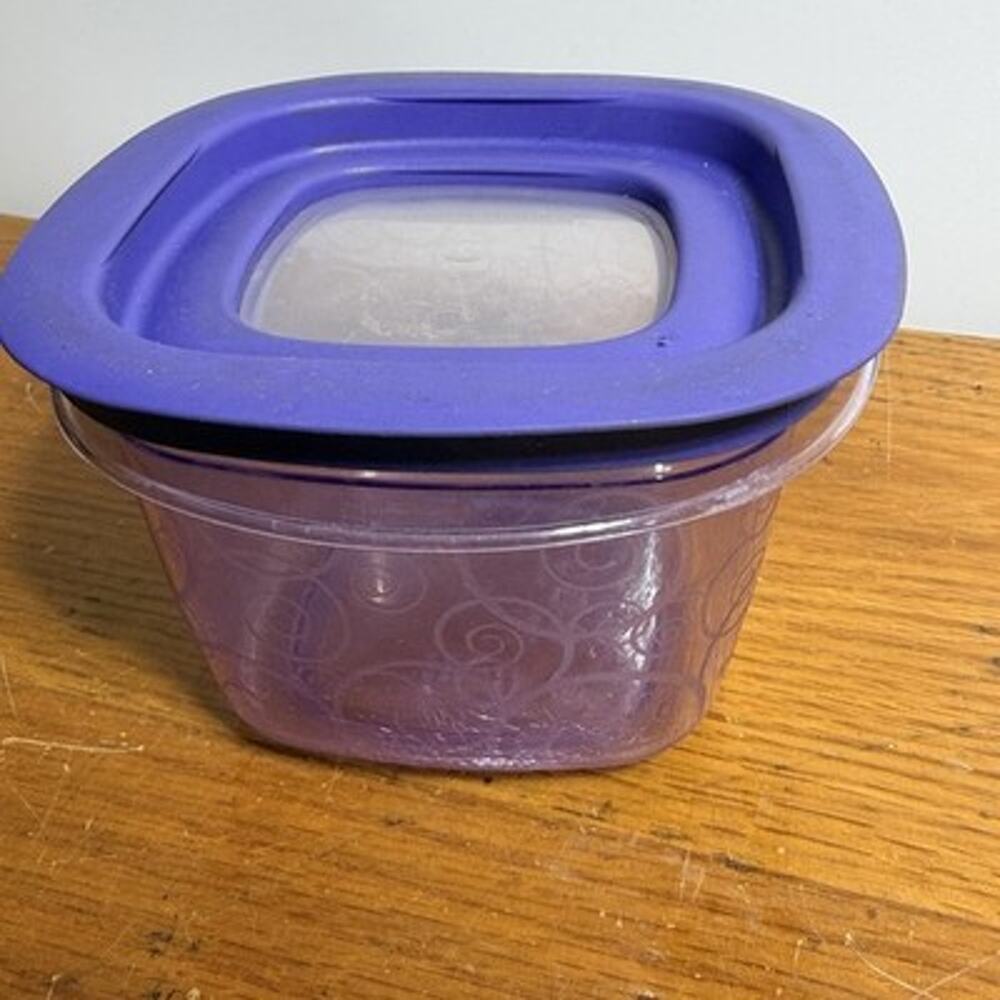 Rubbermaid Premier Purple Swirl 2 Cup Container Easy Find Lid Food Storage 7H75